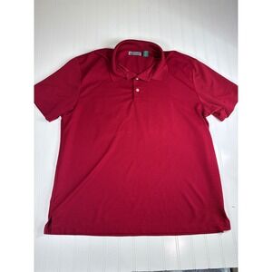 Cubavera Mens XXL Polo Shirt Burgundy Red Textured Ribbed Short Sleeve Casual